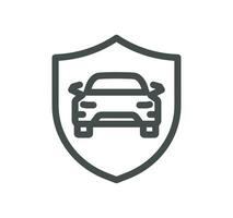 Car safety related icon outline and linear vector. vector