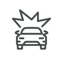 Car safety related icon outline and linear vector. vector