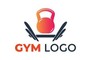 Modern minimalist gym fitness logo. bodybuilding activity logo design template vector