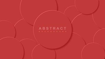 Red abstract background with circle shapes composition vector