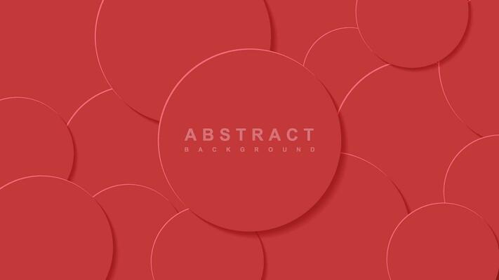 Red abstract background with circle shapes composition