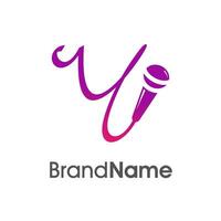 Stylish Initial Y Microphone Logo vector