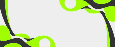 green and black wave abstract background frame with white banner design vector