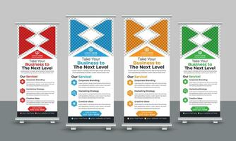 Corporate business roll up banner design pull up signage standee x retractable banner design template vector