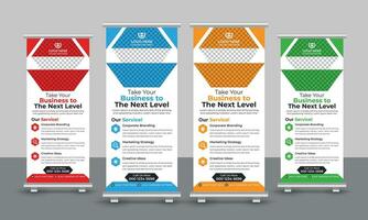 Corporate modern business roll up banner design pull up signage standee x retractable banner design template vector