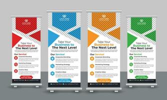 Corporate modern business roll up banner design pull up signage standee x retractable banner design template vector