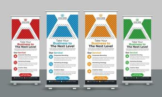 Corporate business roll up banner design pull up signage standee x retractable banner design template vector