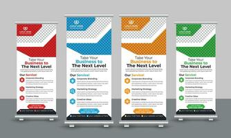 Corporate creative modern marketing business roll up banner design pull up signage standee x retractable banner design template vector