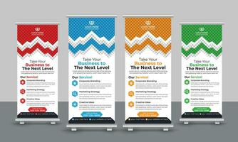 Corporate modern business roll up banner design pull up signage standee x retractable banner design template vector