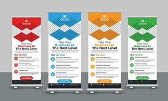 Corporate business roll up banner design pull up signage standee x retractable banner design template vector