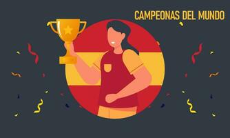 Victory for the Spanish women s national football team vector