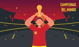 Victory for the Spanish women s national football team vector