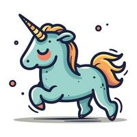 unicornio. vector ilustración en dibujos animados estilo en blanco antecedentes.