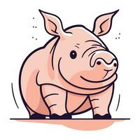 Cartoon pig. Vector illustration on white background. Isolated.