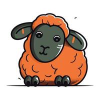 Cute cartoon sheep. Vector illustration isolated on a white background.