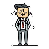 Businessman feeling sad. Vector illustration in flat cartoon style isolated on white background.