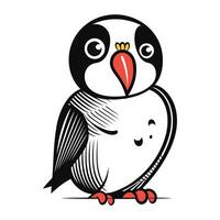 Cute penguin isolated on a white background. Vector illustration.