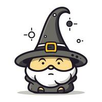 Wizard   Cute Cartoon Wizard Character Vector Illustration