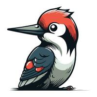 Dendrocopos major. great spotted woodpecker. vector illustration