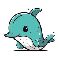 Cute cartoon whale. Vector illustration of a cute cartoon whale.