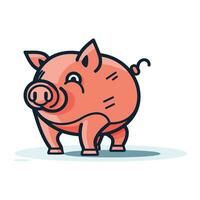 Piggy bank icon. Vector illustration of a piggy bank.