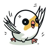 Cute cartoon bird. vector illustration. isolated on white background.