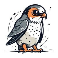 linda kawaii halcón peregrino halcón vector ilustración.