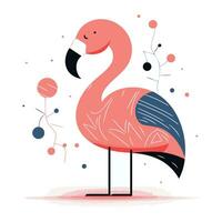 Flamingo vector illustration. Cute flamingo in flat style.