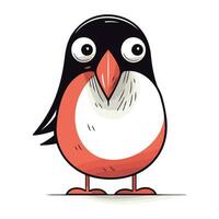 Cute cartoon penguin. Vector illustration isolated on white background.