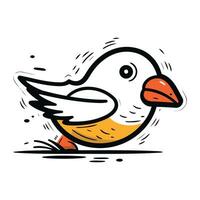 Illustration of a cute bird on a white background. Vector illustration