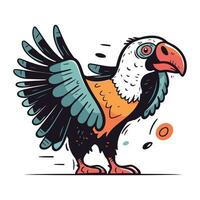 Illustration of a vulture bird. Vector illustration of a vulture.