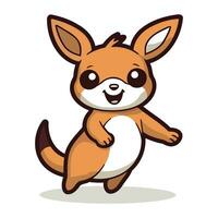 canguro linda animal dibujos animados mascota vector ilustración