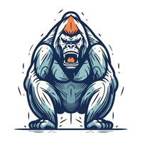 Gorilla. Vector illustration for t shirt or poster.