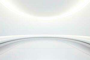 Abstract futuristic architecture background, Minimal technology white backdrop, Generative AI photo
