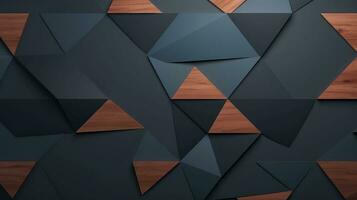 Wood marquetry wall parquet, abstract pattern background, Generative AI photo