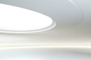 Abstract futuristic architecture background, Minimal technology white backdrop, Generative AI photo