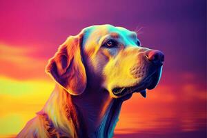 Close-up of cute dog with beautiful bokeh background, Generative AI photo