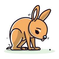 Cute kangaroo vector illustration. Cartoon kangaroo character.