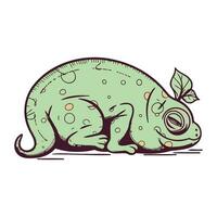 Chameleon. Hand drawn vector illustration isolated on white background.