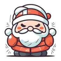 Cute cartoon santa claus. Merry Christmas and Happy New Year. vector
