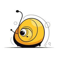 Cartoon snail on a white background. Vector illustration for your design
