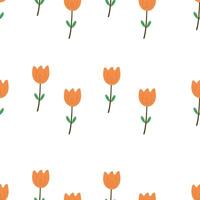 Seamless pattern with cartoon flowers, for fabric prints, textiles, gift wrapping paper. colorful vector for children, flat style