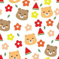 Seamless pattern with cute cartoon bears, for fabric prints, textiles, gift wrapping paper. colorful vector for children, flat style