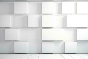 Abstract futuristic architecture background, Minimal technology white backdrop, Generative AI photo