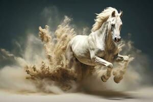 Abstract horse with complex motion and hazy color, Generative AI photo