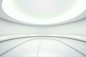 Abstract futuristic architecture background, Minimal technology white backdrop, Generative AI photo