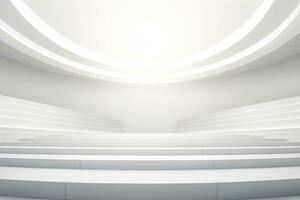 Abstract futuristic architecture background, Minimal technology white backdrop, Generative AI photo