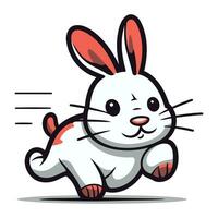 Rabbit running on white background. Vector illustration for your design.