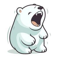 ilustración de un blanco polar oso llorando y bostezando vector