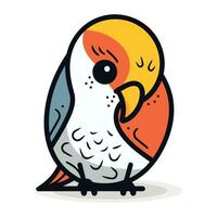 Cartoon parrot isolated on a white background. Vector illustration.